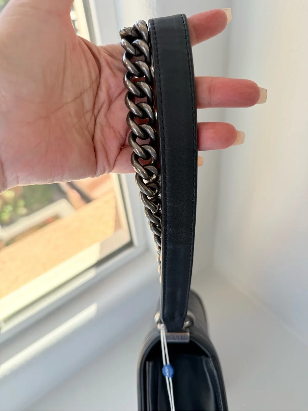 CHANEL Boy Black Quilted Leather - Ruthenium Hardware - Authenic
